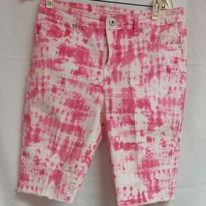 Style & Co. Pink Tie-Dye Jean Shorts